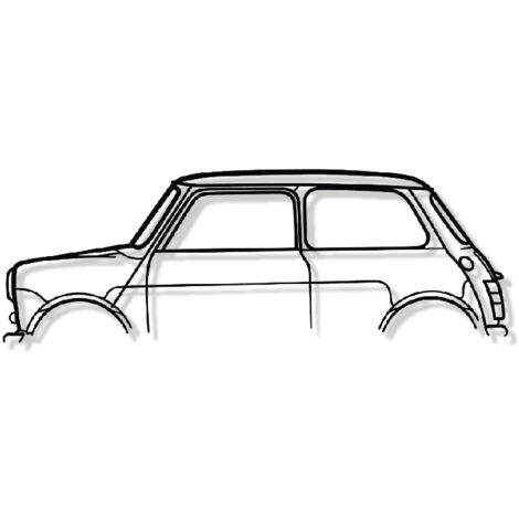 DÉCORATION MURALE EN MÉTAL - Silhouette de voiture - Mini - 120 CM