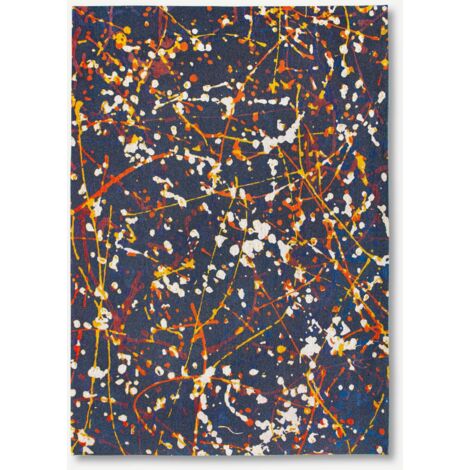 Expression design - Tapis abstrait Gallery art - Bleu abstrait - 140 x 200 CM (1/5)