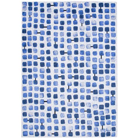 Tapis de salon Cobblestone Craft Collection 240x340 cm - Amparo Blues - Motifs Abstraits avec Dégradés, Texture Unique, Design Artistique (1/5)