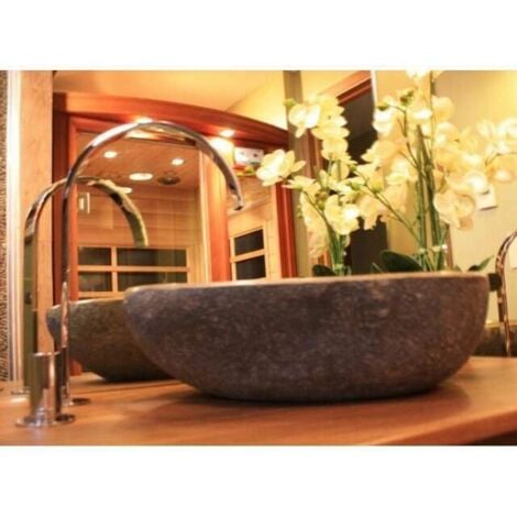 GALÉO - Vasque en Pierre à Poser 50cm - Design Épuré et Élégant - Installation Facile - Matériau Durable et Naturel - Idéal pour Salle de Bain
