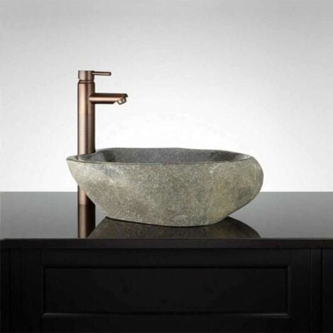 GALÉO - Vasque en Pierre à Poser 50cm - Design Épuré et Élégant - Installation Facile - Matériau Durable et Naturel - Idéal pour Salle de Bain