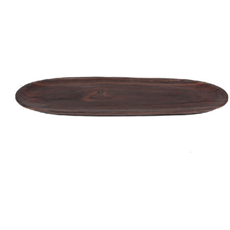 Plateau De Service Ovale En Bois D'acacia - 20 X 12 X 1,5 Cm - Brun, Pour Café, Desserts, Snacks (restaurant, Maison) - 7