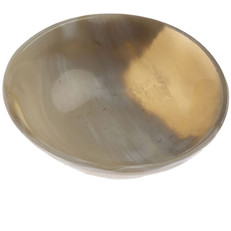 Coupelle Ronde en Corne Naturelle Blonde - 6.5cm de Diamètre - Pièce Artisanale Unique - Style Ethnique (1/2)