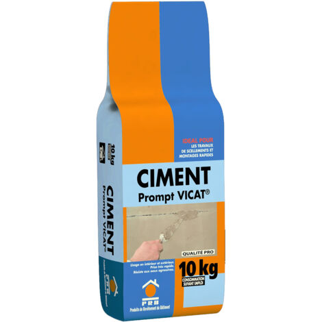 Ciment Prompt Naturel Vicat 10kg - Prise Ultra-Rapide, Haute Résistance Initiale - Idéal pour Réparations Express, Maçonnerie, Travaux de Construction et Rénovation - Séchage en Quelques Minutes