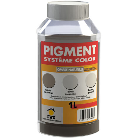 Pigment Concentré 1L Ombre Naturelle - Coloration Intense et Durable pour Mortier, Enduits, Plâtre, Joints - Usage Intérieur/Extérieur