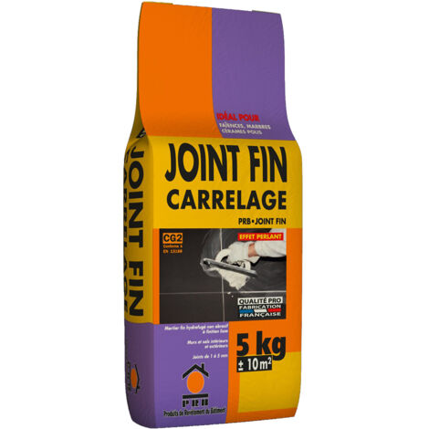 Joint de Carrelage Fin B20 Blanc 5kg - Finition Esthétique, Haute Résistance à l’Eau et à l’Abrasion - Intérieur / Extérieur, Murs et Sols