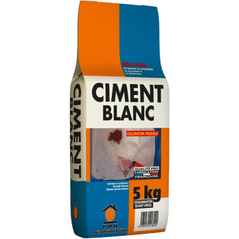 Ciment Blanc Extra Fin 5kg - Haute Pureté pour Finitions Parfaites - Idéal pour Décoration, Scellements Précis, Joints et Enduits - Convient à Tous Travaux Courants de Maçonnerie