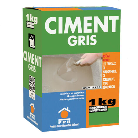 Ciment Gris Polyvalent 1kg - Haute Finesse, Séchage Rapide - Maçonnerie, Réparation, Scellement et Jointoiement Intérieur et Extérieur