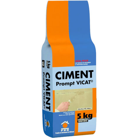 Ciment Prompt Naturel Vicat 5kg - Prise Ultra-Rapide, Haute Résistance Initiale - Idéal pour Réparations Express, Maçonnerie, Travaux de Construction et Rénovation - Séchage en Quelques Minutes