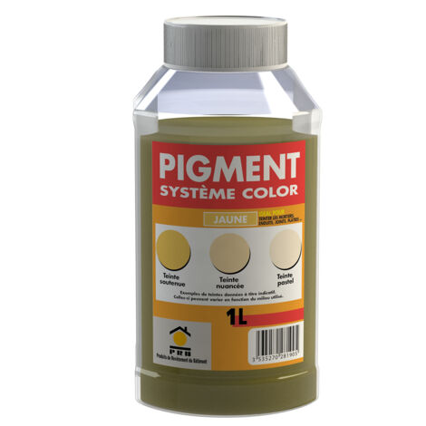 Pigment Concentré 1L Jaune - Coloration Intense et Durable pour Mortier, Enduits, Plâtre, Joints - Usage Intérieur/Extérieur