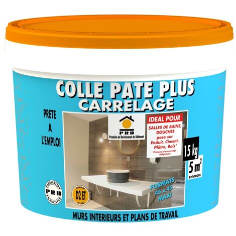 Colle Pâte Plus Carrelage 15kg - Prête à l’Emploi, Haute Adhérence - Pose de Carrelage Mural Intérieur - Tous Supports Standards (1/3)