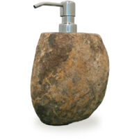 Distributeur de Savon en Pierre de Rivière - Doseur de Savon Rechargeable - Savon liquide et Lotion - Design - Salle de Bain - Galéo