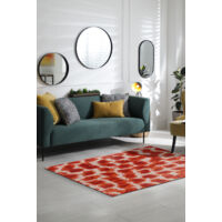 Tapis - Collection Ikat Beneffito - Orange blood - Tapis d'intérieur moderne et doux - Rectangulaire - 170 x 240 cm