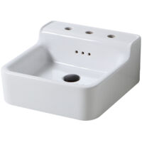Industrialis - Lavabo à Bords Larges - Style Industriel en Céramique - 44cm - Blanc