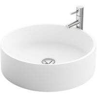 Vasque à poser ronde DORIA 45 cm en Solid Surface - Lavabo salle de bain