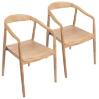 TOKYO - Lot de 2 Chaises en Teck Brut Recyclé - Style Scandinave & Ethnique - Dimensions L53xP61.2xH76.5cm - Pièces de Seconde Vie