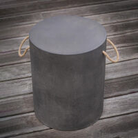 EDGE - Tabouret en Résine Finition Béton - Gris Foncé - Design Contemporain et Solide - Parfait pour Salon ou Terrasse Moderne