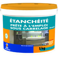 Étanchéité sous carrelage 5kg – Protection imperméable pour zones humides – Application facile au rouleau – Séchage rapide – PRB