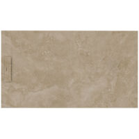 SIENA - Receveur de douche 160x100cm Lithos crème - Antidérapant - Résistant & design - Disponible en plusieurs dimensions et coloris
