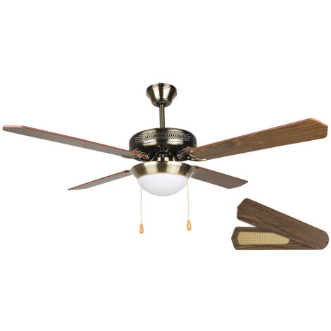 Orbegozo ventilador de techo con luz CP 20132, 3 velocidades, 4 aspas reversibles, 132 cm diámetro, 60 W (1/2)