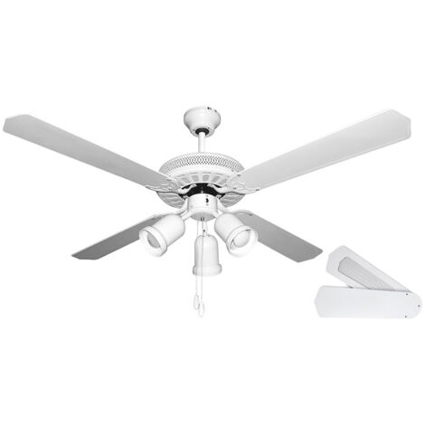 Orbegozo ventilador de techo con luz CT 35132 B, 3 velocidades, 4 aspas reversibles, 132 cm diámetro, 60 W