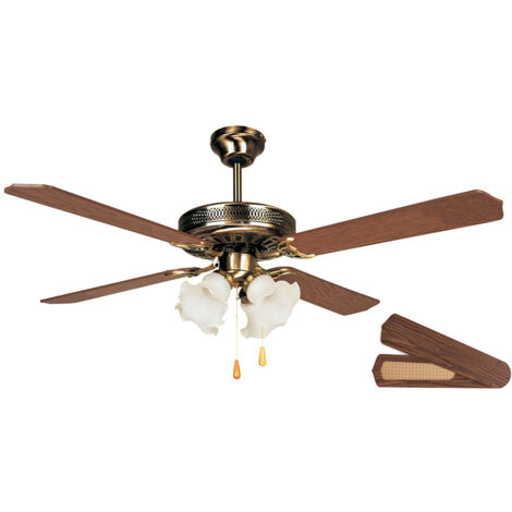 Orbegozo ventilador de techo con luz CT 10132, 3 velocidades reversibles, 4 aspas, 132 cm diámetro, 60 W