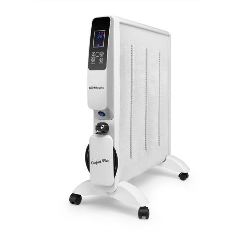 Orbegozo radiador de mica WIFI RMW 2000, temporizador, termostato digital, programable, 2 niveles de calor, display LED, 2000 W