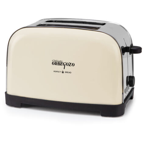 Orbegozo tostador diseño vintage TOV 5210, 2 rebanadas, carcasa inox, función descongelado, calentamiento y para rápida, 7 niveles de potencia, bandeja recogemicas, 850 W