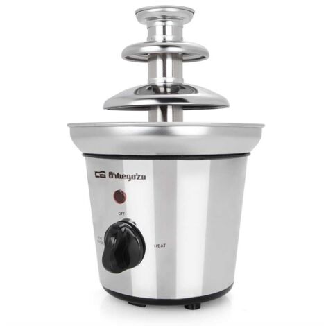 Orbegozo fuente de chocolate FCH 4000, cuerpo + fuente de acero inoxidable, 3 pisos, función mantenimiento del calor, base antideslizante, 32 W