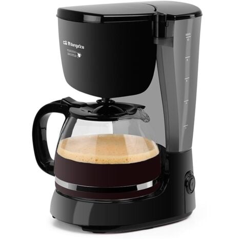 Orbegozo cafetera de goteo 12 tazas CG 4061, jarra de cristal 1,25 litros apta para lavavajillas, filtro permanente extraíble, placa calorífica antiadherente, 750 W