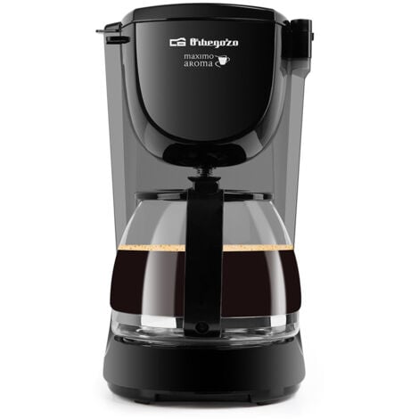 Orbegozo cafetera de goteo 12 tazas CG 4061, jarra de cristal 1,25 litros apta para lavavajillas, filtro permanente extraíble, placa calorífica antiadherente, 750 W