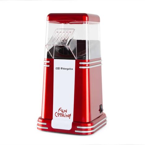 Orbegozo palomitero eléctrico diseño vintage PA 4350, funcionamiento rápido y sencillo, palomitas en menos de 3 minutos, sin necesidad de añadir aceite o mantequilla, 1200 W
