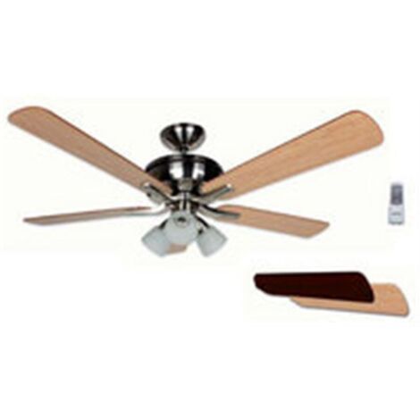 Ventilador de techo con luz Orbegozo CP 68132, 5 aspas, 3 velocidades, mando a distancia, 132 cm de diámetro, 60 W (1/5)