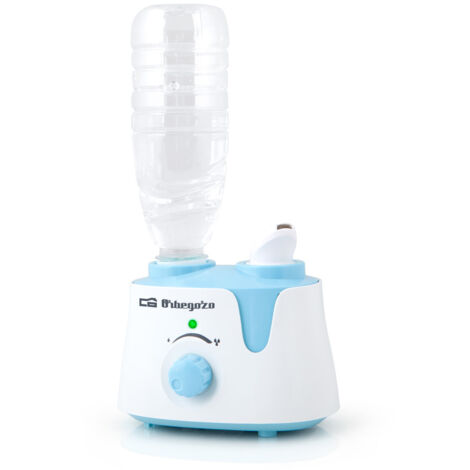 Humidificador Orbegozo HU 1000, micropulverización por ultrasonidos, salida de vapor regulable, apto para cualquier botella de plástico máx. 0,5 litros, adaptador botella incluido, 12 W (1/3)