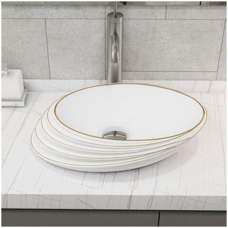 Évier Ovale De 50,3 Cm Au-dessus Du Comptoir – Évier De Salle