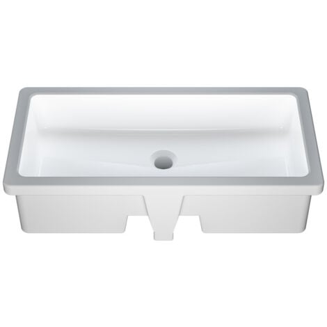 MEJE T2814 Lavabo de salle de bain encastrable rectangulaire en céramique Blanc 70 x 35 cm