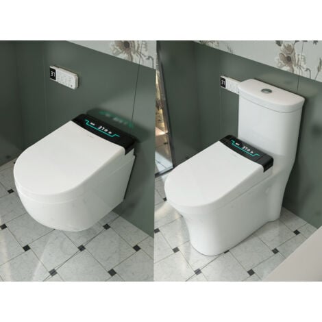 MEJE 001U - Bidet électronique pour toilette allongée avec télécommande, affichage de la température, fonctions d'ouverture et de fermeture automatiques, de séchage et de nettoyage