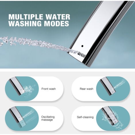 MEJE 001U - Bidet électronique pour toilette allongée avec télécommande, affichage de la température, fonctions d'ouverture et de fermeture automatiques, de séchage et de nettoyage