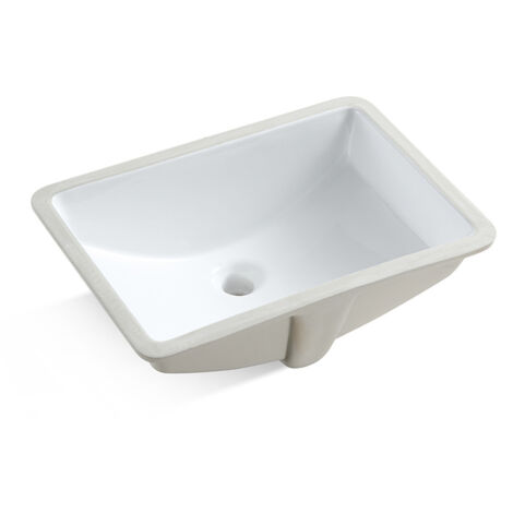 MEJE 202H45.7 cm Évier rectangulaire en céramique Blanc pur
