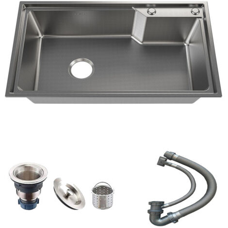 MEJE évier de cuisine en acier inoxydable 75 x 45 x 22,5 cm , avec trou derobinet