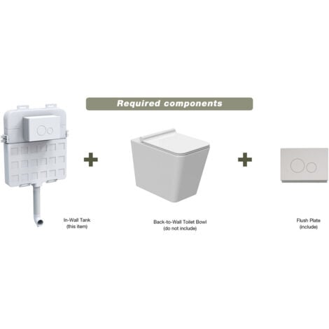 MEJE M5103F Réservoir de chasse d'eau mural double chasse d'eau Blanc
