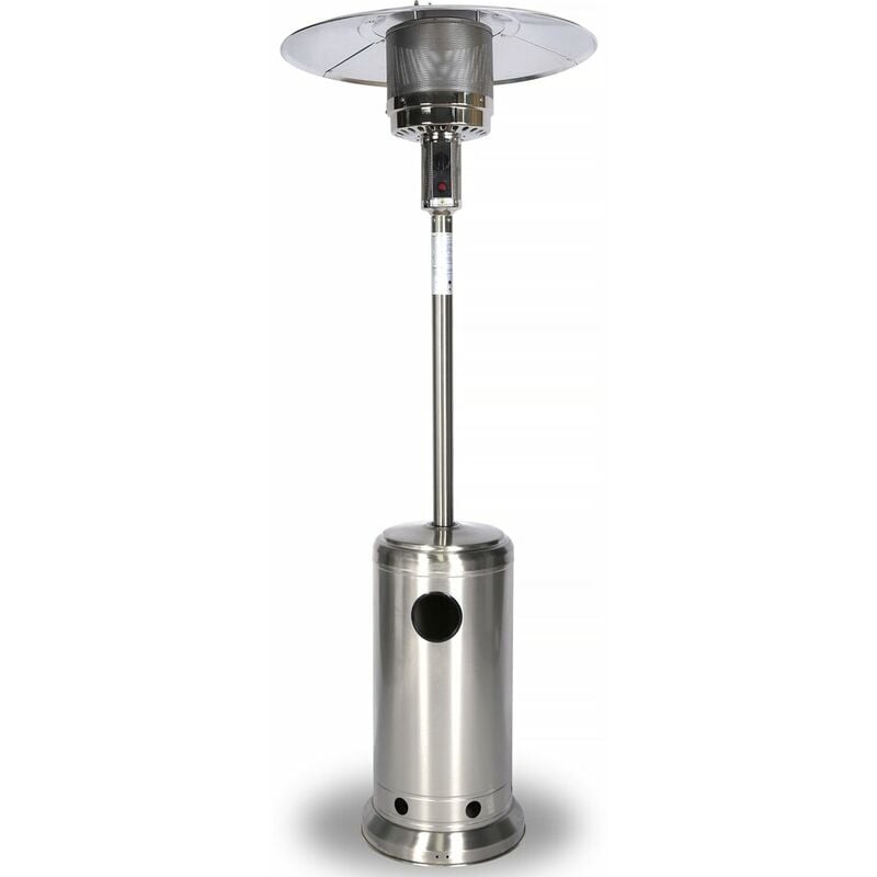 Parasol chauffant au gaz 13Kw en inox avec roues - WARMTECH