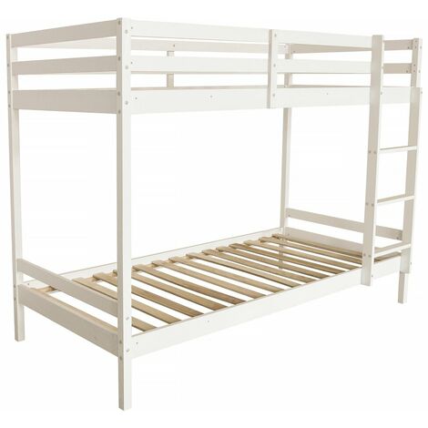 Lit Superposé bois enfant "Lionel" 90 x 190 cm - Blanc