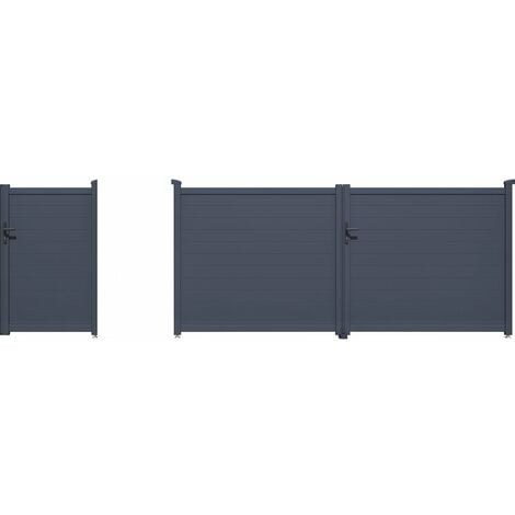 Pack portail + portillon "Marc" - Gris