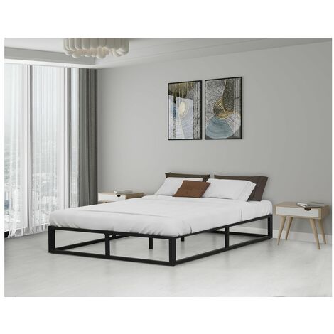 Zinus Joseph Lit 140x190 c - Cadre de lit hauteur 25c avec rangeent sous le lit - Cadre de