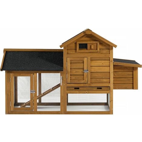 Poulailler "Poulette" avec pondoir en bois - Marron