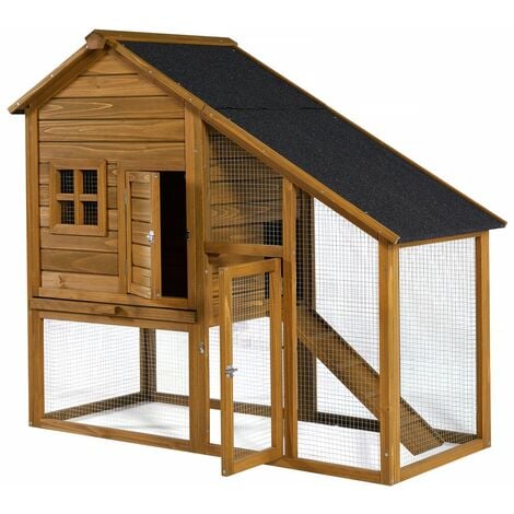 Poulailler "Lily" avec pondoir en bois - Marron