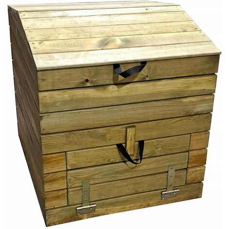 Habitat Et Jardin – Composteur en bois 500L – Dimensions 80 x 80 x 85 cm – Couvercle articulé – Compatible déchets organiques