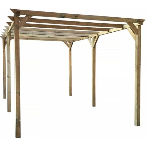 Carport voiture en bois "Solar II" 3 x 5 x 2.4