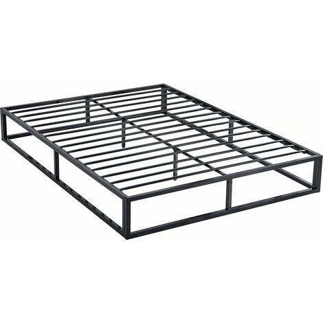 Habitat Et Jardin – Cadre de lit en métal 160 x 200 cm – Noir – Antirouille pour durabilité accrue – Montage simple et rapide – Charge maximale 200 kg